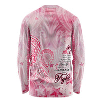 Breast Cancer Awareness Month Long Sleeve Shirt Butterfly Polynesia Watercolor Pink