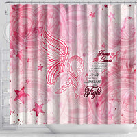 Breast Cancer Awareness Month Shower Curtain Butterfly Polynesia Watercolor Pink
