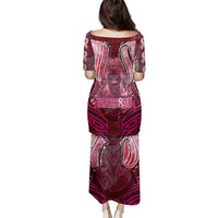 Breast Cancer Warrior Family Matching Puletasi and Hawaiian Shirt Angel Wings Polynesian Pattern DT02 - Polynesian Pride
