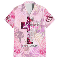 Breast Cancer Polynesian Family Matching Short Sleeve Bodycon Dress and Hawaiian Shirt I Can Do All Things Through Christ DT02 Dad's Shirt - Short Sleeve Pink - Polynesian Pride
