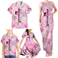 Breast Cancer Polynesian Family Matching Tank Maxi Dress and Hawaiian Shirt I Can Do All Things Through Christ DT02 - Polynesian Pride