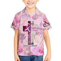 Breast Cancer Polynesian Family Matching Tank Maxi Dress and Hawaiian Shirt I Can Do All Things Through Christ DT02 Son's Shirt Pink - Polynesian Pride