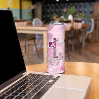 Breast Cancer Polynesian Skinny Tumbler I Can Do All Things Through Christ