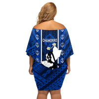 Guam Chamorro Warrior Family Matching Off Shoulder Short Dress and Hawaiian Shirt Traditional Tribal Patterns DT02 - Polynesian Pride