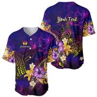 New Caledonia Baseball Jersey Whale Hibiscus Polynesian
