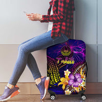 Tahiti French Polynesia Luggage Cover Whale Hibiscus Polynesian