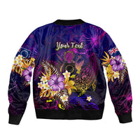 Cook Islands Bomber Jacket Whale Hibiscus Polynesian