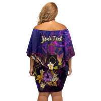 Cook Islands Family Matching Off Shoulder Short Dress and Hawaiian Shirt Whale Hibiscus Polynesian DT02 - Polynesian Pride