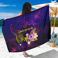 Cook Islands Sarong Whale Hibiscus Polynesian