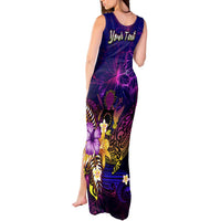 Cook Islands Tank Maxi Dress Whale Hibiscus Polynesian