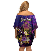 Nauru Family Matching Off Shoulder Short Dress and Hawaiian Shirt Whale Hibiscus Polynesian DT02 - Polynesian Pride