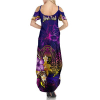Nauru Family Matching Summer Maxi Dress and Hawaiian Shirt Whale Hibiscus Polynesian DT02 - Polynesian Pride