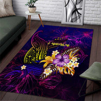 Tuvalu Area Rug Whale Hibiscus Polynesian