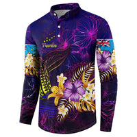 Tuvalu Button Sweatshirt Whale Hibiscus Polynesian