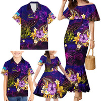 Tuvalu Family Matching Mermaid Dress and Hawaiian Shirt Whale Hibiscus Polynesian DT02 - Polynesian Pride