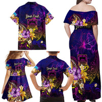 Tuvalu Family Matching Off Shoulder Maxi Dress and Hawaiian Shirt Whale Hibiscus Polynesian DT02 - Polynesian Pride