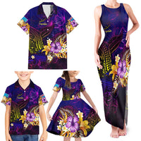 Tuvalu Family Matching Tank Maxi Dress and Hawaiian Shirt Whale Hibiscus Polynesian DT02 - Polynesian Pride