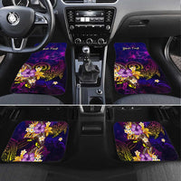 Northern Mariana Islands Car Mats Whale Hibiscus Polynesian DT02 Set 4pcs Purple - Polynesian Pride