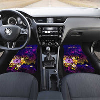 Northern Mariana Islands Car Mats Whale Hibiscus Polynesian DT02 Set 2pcs - Front Purple - Polynesian Pride