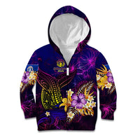 Northern Mariana Islands Kid Hoodie Whale Hibiscus Polynesian