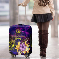 Northern Mariana Islands Luggage Cover Whale Hibiscus Polynesian
