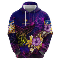 Marshall Islands Hoodie Whale Hibiscus Polynesian