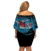 Fiji Rugby Family Matching Off Shoulder Short Dress and Hawaiian Shirt Bring The Heat DT02 - Polynesian Pride