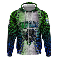 Personalised New Zealand Warriors Hoodie Maori Silver Fern Green DT02