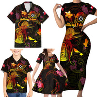 Wallis and Futuna Family Matching Short Sleeve Bodycon Dress and Hawaiian Shirt Octopus Plumeria Polynesian Tattoo DT02 - Polynesian Pride