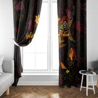 Wallis and Futuna Window Curtain Octopus Plumeria Polynesian Tattoo
