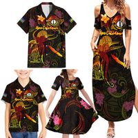 New Caledonia Family Matching Summer Maxi Dress and Hawaiian Shirt Octopus Plumeria Polynesian Tattoo DT02 - Polynesian Pride