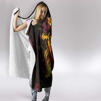 New Caledonia Hooded Blanket Octopus Plumeria Polynesian Tattoo