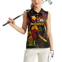 New Caledonia Women Sleeveless Polo Shirt Octopus Plumeria Polynesian Tattoo DT02 - Polynesian Pride
