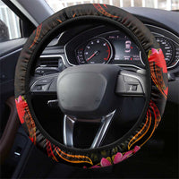 Cook Islands Steering Wheel Cover Octopus Plumeria Polynesian Tattoo