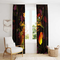 Nauru Window Curtain Octopus Plumeria Polynesian Tattoo