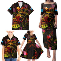 Tuvalu Family Matching Puletasi and Hawaiian Shirt Octopus Plumeria Polynesian Tattoo DT02 - Polynesian Pride