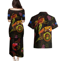Northern Mariana Islands Couples Matching Puletasi and Hawaiian Shirt Octopus Plumeria Polynesian Tattoo DT02 - Polynesian Pride