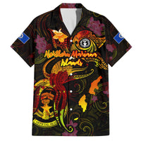 Northern Mariana Islands Family Matching Off The Shoulder Long Sleeve Dress and Hawaiian Shirt Octopus Plumeria Polynesian Tattoo DT02 Dad's Shirt - Short Sleeve Black - Polynesian Pride