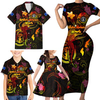 Northern Mariana Islands Family Matching Short Sleeve Bodycon Dress and Hawaiian Shirt Octopus Plumeria Polynesian Tattoo DT02 - Polynesian Pride