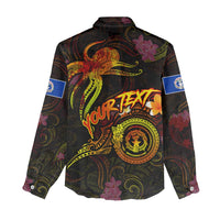 Northern Mariana Islands Women Casual Shirt Octopus Plumeria Polynesian Tattoo DT02 - Polynesian Pride