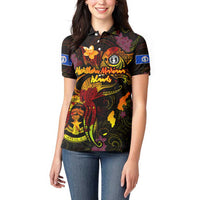 Northern Mariana Islands Women Polo Shirt Octopus Plumeria Polynesian Tattoo DT02 - Polynesian Pride