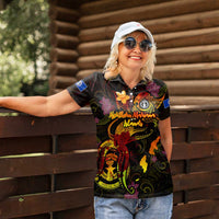 Northern Mariana Islands Women Polo Shirt Octopus Plumeria Polynesian Tattoo DT02 - Polynesian Pride