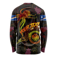 Marshall Islands Long Sleeve Shirt Octopus Plumeria Polynesian Tattoo