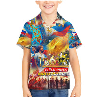 Custom The Philippines 126th Independence Anniversary Family Matching Mermaid Dress and Hawaiian Shirt Art Style DT02 Son's Shirt Art - Polynesian Pride