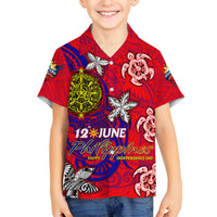 Personalized Philippines 12 June Independence Day Family Matching Long Sleeve Bodycon Dress and Hawaiian Shirt Polynesian Turtle Plumeria DT02 Son's Shirt Red - Polynesian Pride