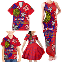 Personalized Philippines 12 June Independence Day Family Matching Tank Maxi Dress and Hawaiian Shirt Polynesian Turtle Plumeria DT02 - Polynesian Pride