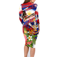 Personalized Philippines Independence Day Family Matching Long Sleeve Bodycon Dress and Hawaiian Shirt Polynesia Filipinas Eagle Hibiscus DT02 - Polynesian Pride