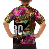 Personalised Vanuatu Independence Day 30 July Family Matching Long Sleeve Bodycon Dress and Hawaiian Shirt Hibiscus Polynesian Pattern DT02 - Polynesian Pride