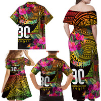 Personalised Vanuatu Independence Day 30 July Family Matching Off Shoulder Maxi Dress and Hawaiian Shirt Hibiscus Polynesian Pattern DT02 - Polynesian Pride