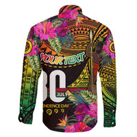 Personalised Vanuatu Independence Day 30 July Family Matching Off Shoulder Maxi Dress and Hawaiian Shirt Hibiscus Polynesian Pattern DT02 - Polynesian Pride